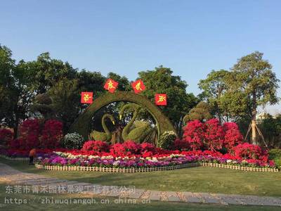 福建泉州绿雕立体花坛工程施工植物绿雕工厂定制